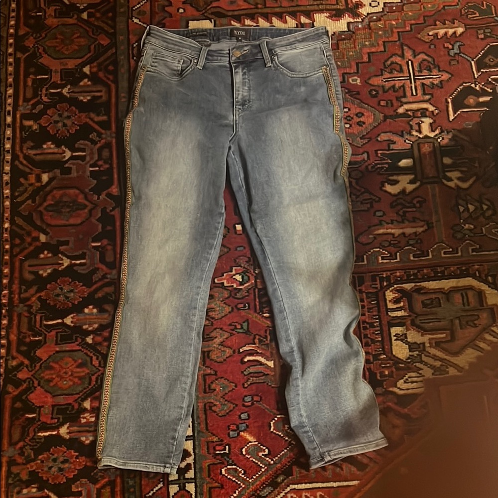 NWOT - NYDJ Light Blue Alina Legging Jeans with Side Trim, Size 8